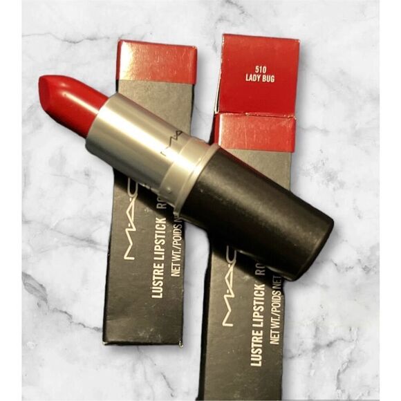 MAC Lustre Lipstick Ladybug Red 510 NIB Set of 2 - Picture 1 of 6